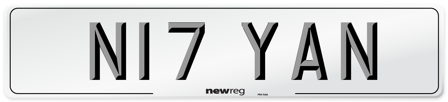 N17 YAN Number Plate from New Reg